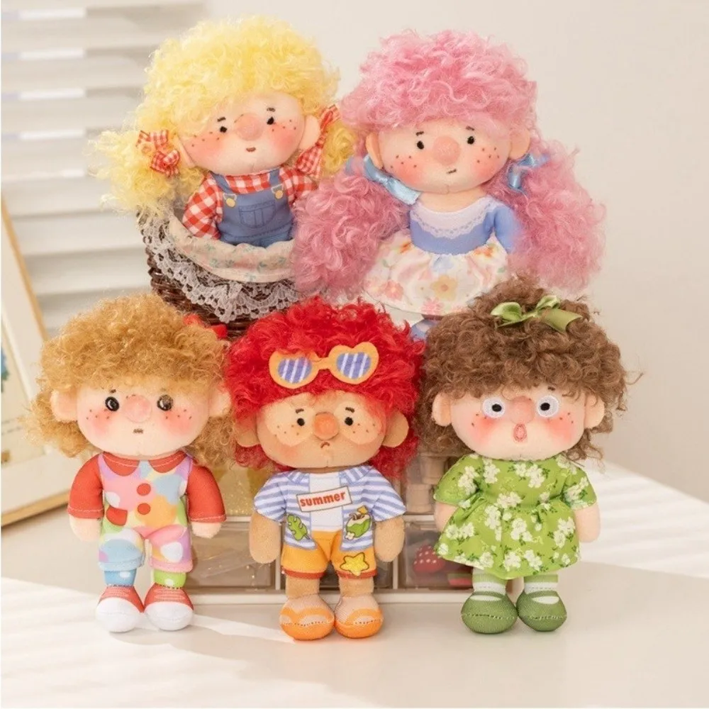 Decor Gift Curly Hair Plush Keychain Soft Non Slip Cartoon Plush Toy Washable Exquisite Plush Doll Keychain Bags Decor