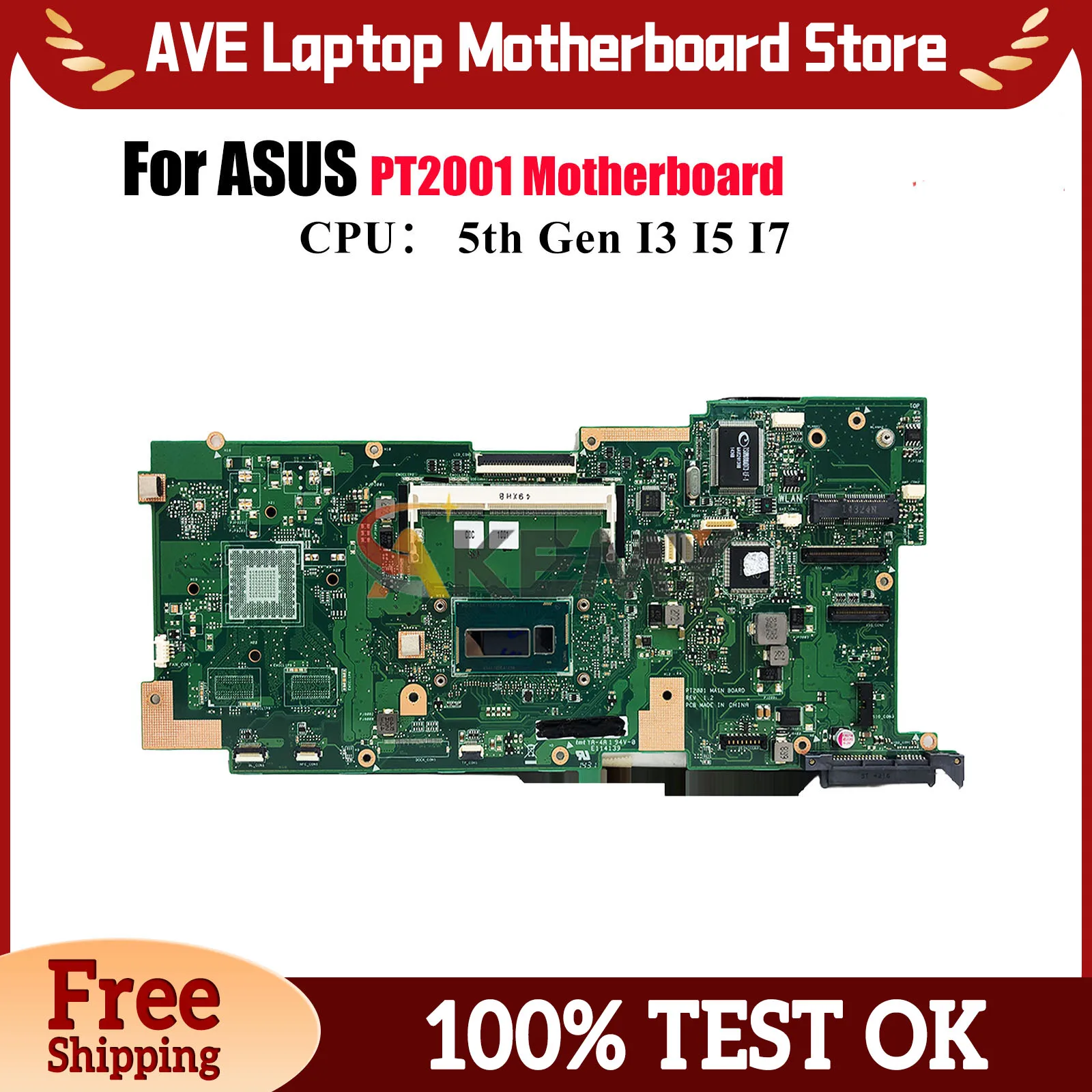 

PT2001 Laptop Motherboard For ASUS PT2001 PT2001 Notebook Mainboard With I3 I5 I7 CPU 100% tests OK fast shipping High quality