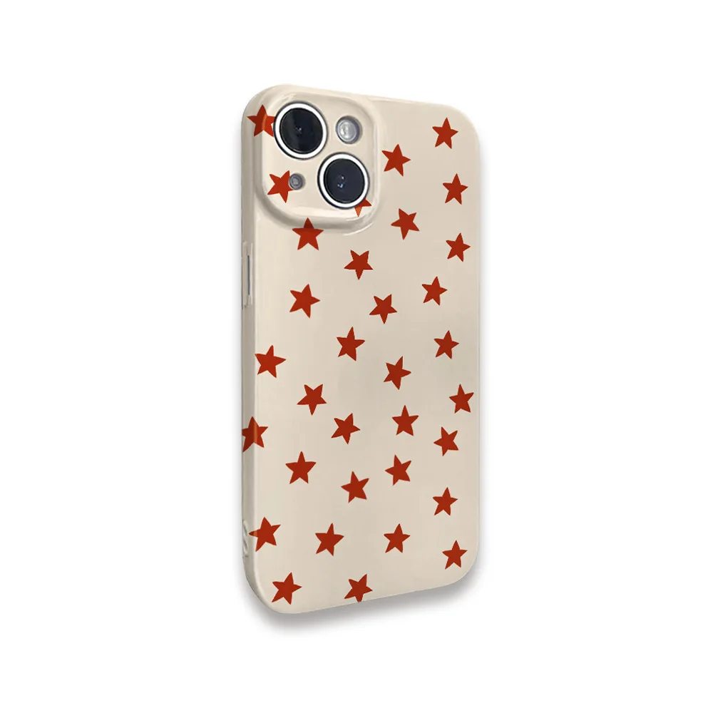 Ins Korean Red and Yellow Stars Case dla IPHONE 16 ProMax 15 14 13 12 11 PRO Plus Akryl TPU Dwa w jednym Magnetyczne etui na telefon