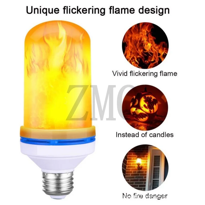 

2/PACK имитация пламени, светодиодная лампа прыгающего пламени, винтовая розетка E27, декоративная лампа, подходит для праздников, Рождества