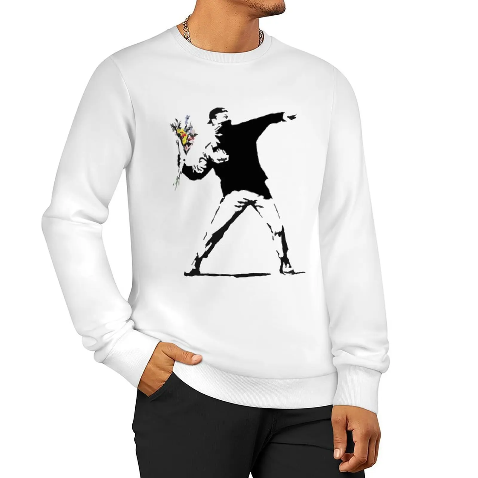 

Rage Flower Bomber Stencil Sweatshirt korean style clothes men's sweatshirts