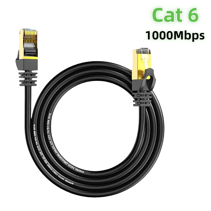 

Ethernet Cable Cat 6 High Speed 1000Mbps Internet Cable RJ45 Shielded Network Cord for Router PC Cord