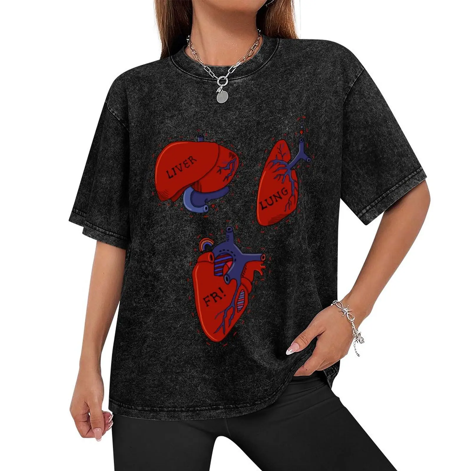 Liver lung heart FR T-Shirt blue lock funny shirt cotton summer clothes oversized t shirts for men