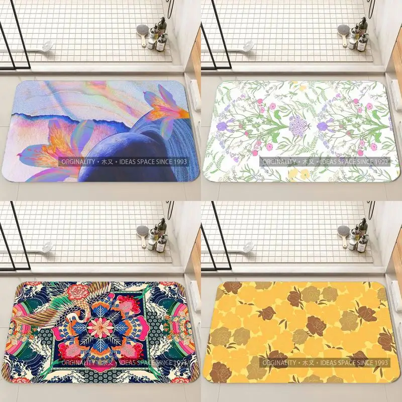 

Colorful Floral Pattern Mat Living Room Decoration Home Sofa Non-Slip Carpet Study Bedroom Tatami Children'S Soft Floor Mat