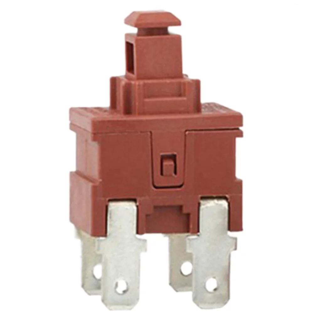 Power Switch Push Button For P12-2 8A 250VAC Self-locking For Cleaning Appliance 4-pin Dual Vacuum Cleaner Switch