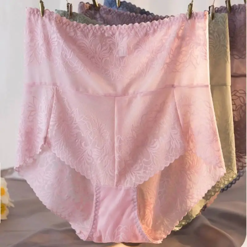Culotte Personalisée en dentelle شفافة à fleurs grande taille pour femmes varia en gros sous-vêtements مثير sans couture
