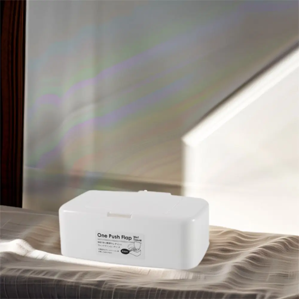 Tissue Container Plastic Wet Tissue Paper Case Portable White Tissue Box Dustproof Removable Wet Wipes Dispenser Holder Hotel