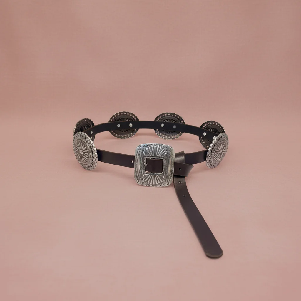 Women Retro Western Belt Bohemian Style Casual Matching Artificial Leather Alloy Buckle