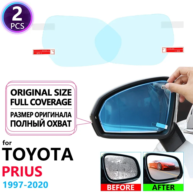 Full Cover Anti Fog Film Rearview Mirror For Toyota Prius 10 20 30 50 C V Aqua 1997~2020 Anti-Fog Films Rainproof Accessories