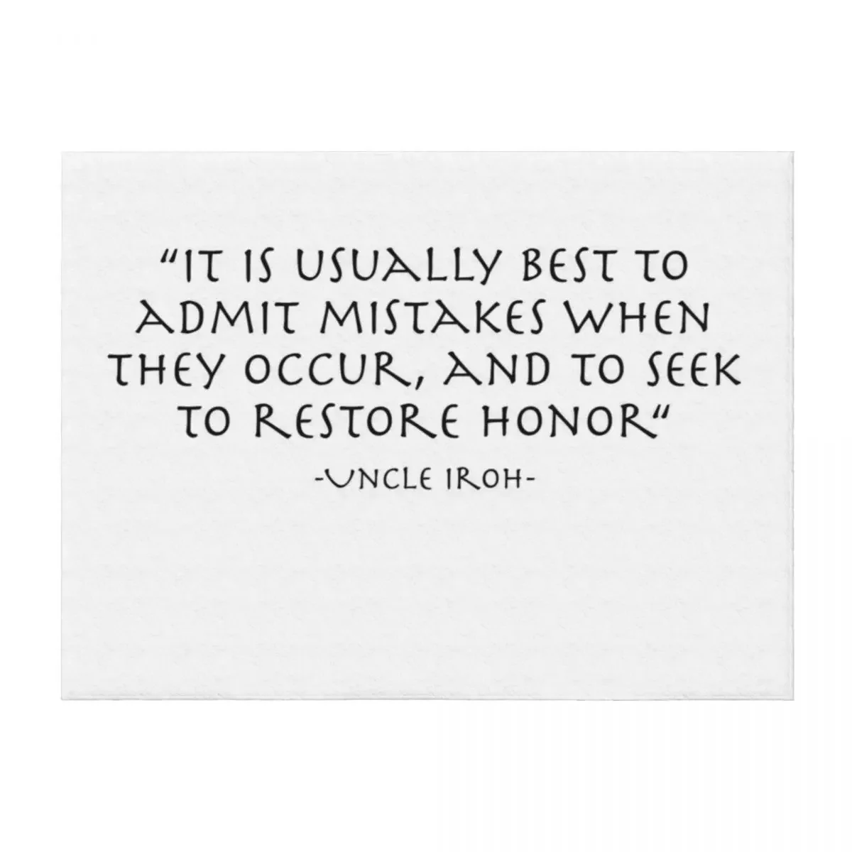 

Uncle Iroh on Mistakes Throw Blanket Hair Designers Quilt bed plaid Blankets