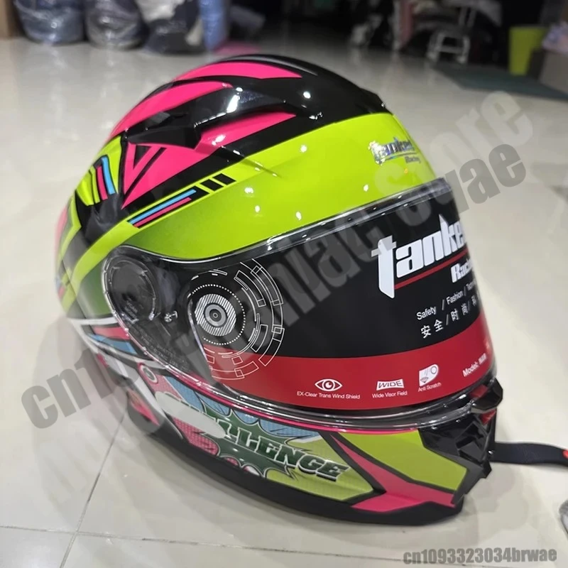 

Танковый женский шлем с большим хвостом и крылом, мужской гоночный мото, полный шлем для гонок, бега, езды на велосипеде, защитный шлем Casco De Moto