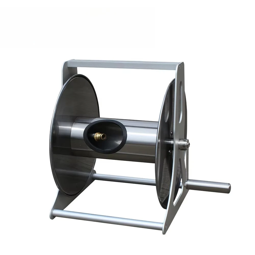Suitable for large capacity multifunctional stainless steel garden hose reel can be placed independently and wall mounted