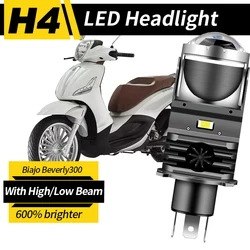 1pc H4 LED Projector Headlight Motorcycle 25W 50000LM Lens with Fan Cooling Automobile Hi Lo Beam Bulb For Biacho Beverly 300