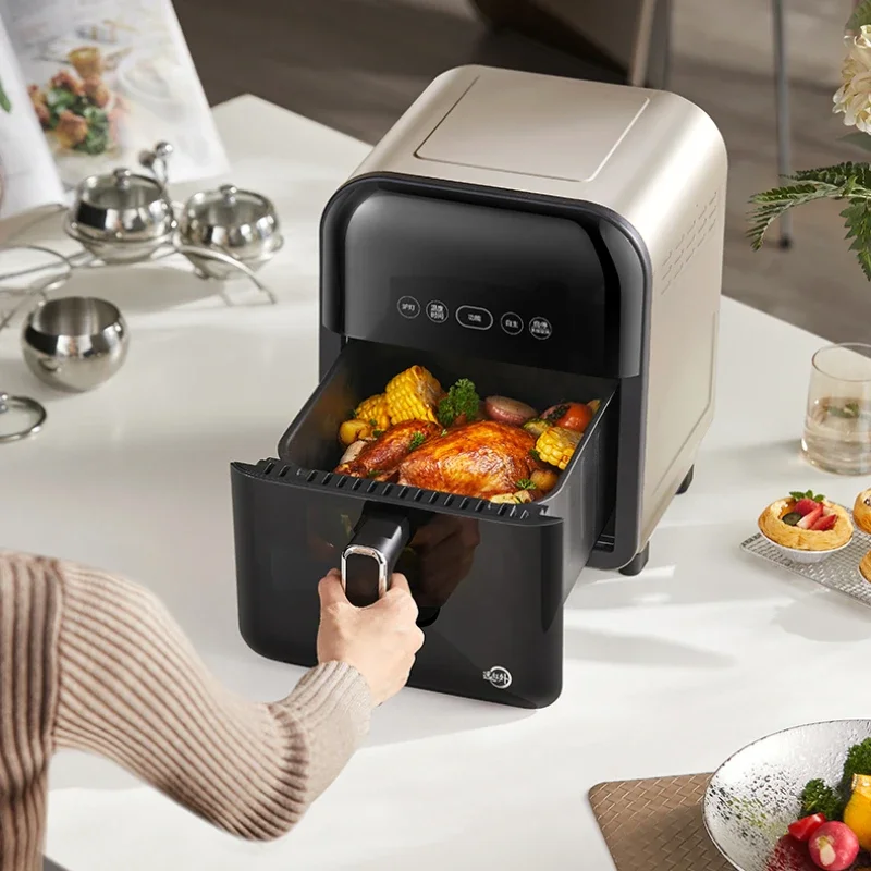 Friggitrice ad aria a infrarossi lontani, friggitrice elettrica multifunzionale intelligente visiva, uso domestico di grande capacità da 6 litri senza trasformare