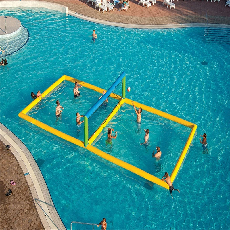 Inflatable Volleyball Court Play Equipment Water Play Floating Volleyball Pool for Adults and Kids Outdoor Amusement Equipment