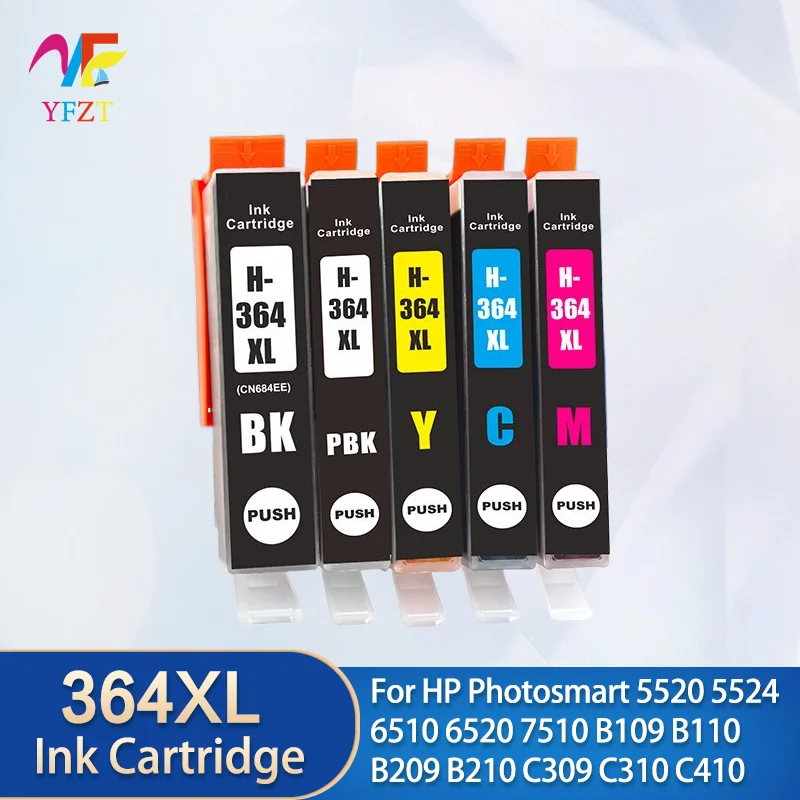 364 364XL خرطوشة حبر ل HP5510 3520 5520 B110A B8550 8553 8558 C6380 6510 6520 7510 C309 C310 C410 B209a 3070A طابعة