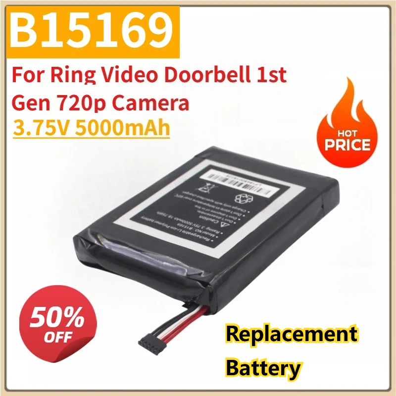 

New Battery B15169 3.75V 5000mAh For Ring Video Doorbell 1st Gen 720p Camera