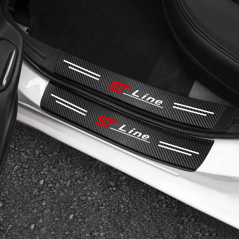 Car Sill pedal Rear Bumper Protection Stickers for Ford ST-line Focus 2 3 Mondeo Ecosport Kuga Mk4 Fiesta Mk3 Accessories