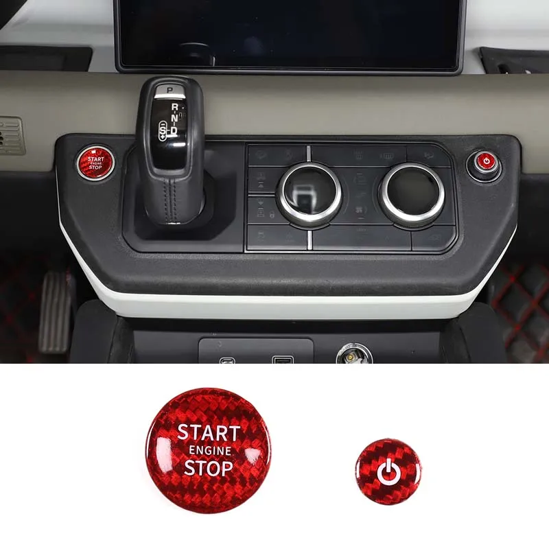 Auto-Sticker für den Startknopf mit einem Klick, Motor-Start-Stopp-Knopf-Ziersticker, Autozubehör für Land Rover Defender L663 2020-2023