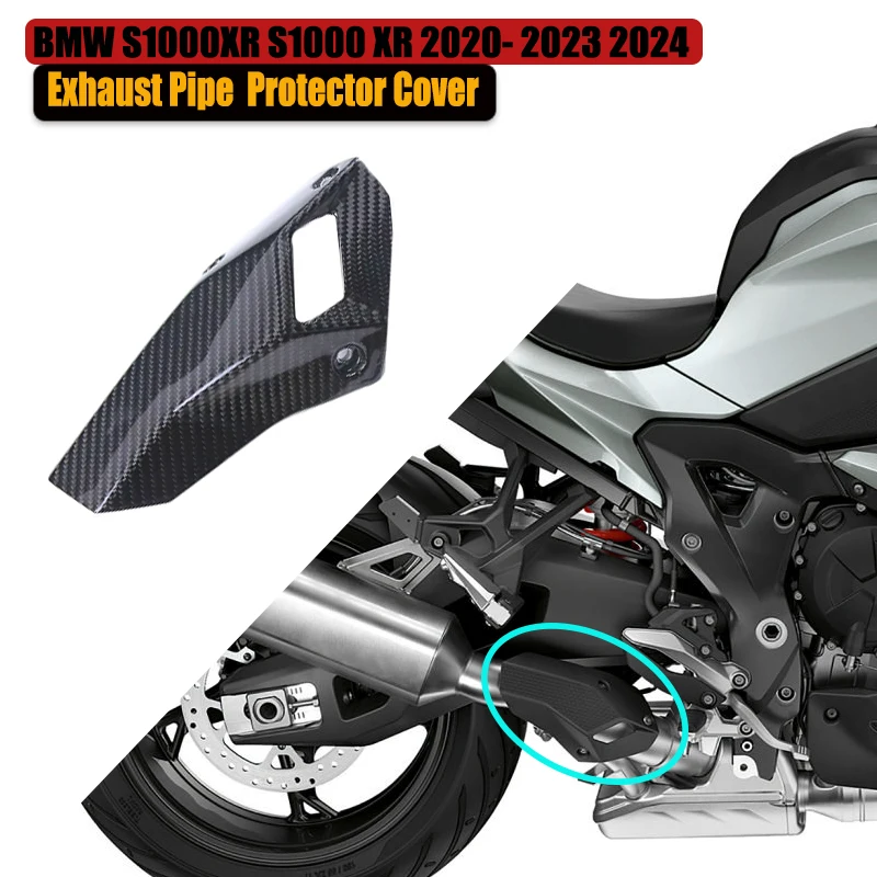 

For BMW S1000XR 2020 2021 2022 2023 100% Full Carbon Fiber Exhaust Pipe Cover Fairing Motorcycle Modified Accessories Decoration