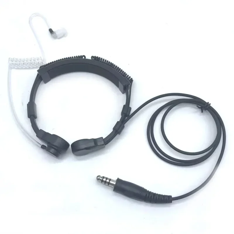 

Telescopic Tactical Throat Vibration Finger U94 PTT Mic Headphone Headset Microphone NATO Plug for Two Way Radio Walkie Talkie