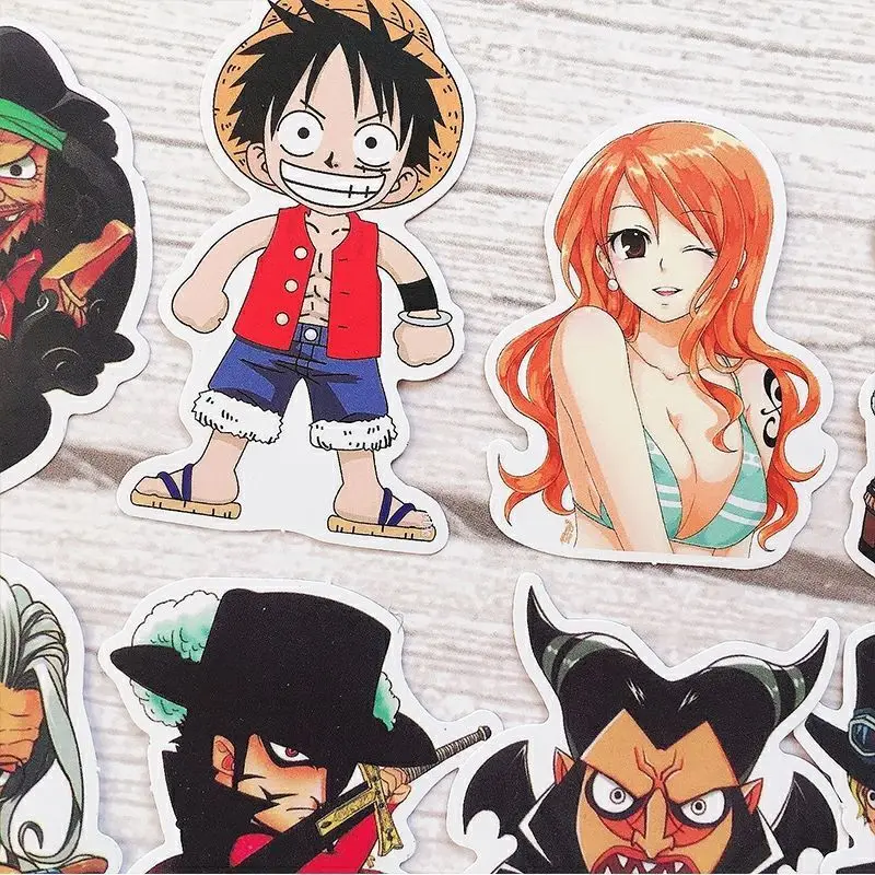 120 Pcs Unique Cute One Piece Stickers, Creative Cartoon Graffiti Waterproof DIY Decals for Phone Case Notebook Decoration - view 5