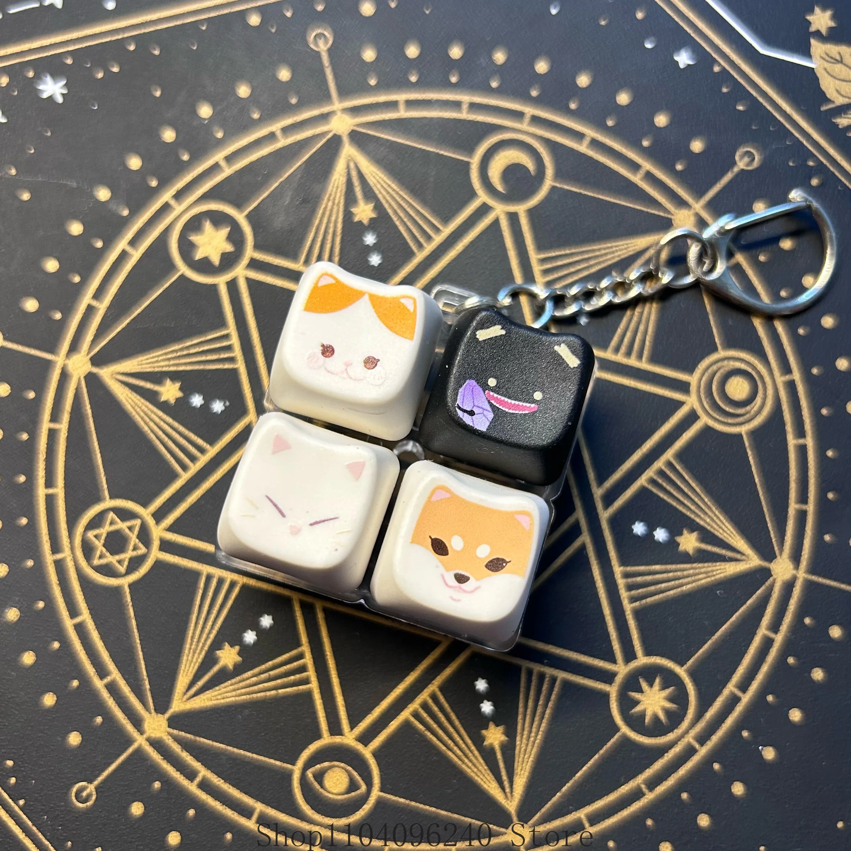 Final Fantasy XIV FF14 Moogle Fat Cat Spriggan Chewy Колпачки для клавиш в стиле аниме Смола Материал для механической клавиатуры Колпачки для клавиш ручной работы