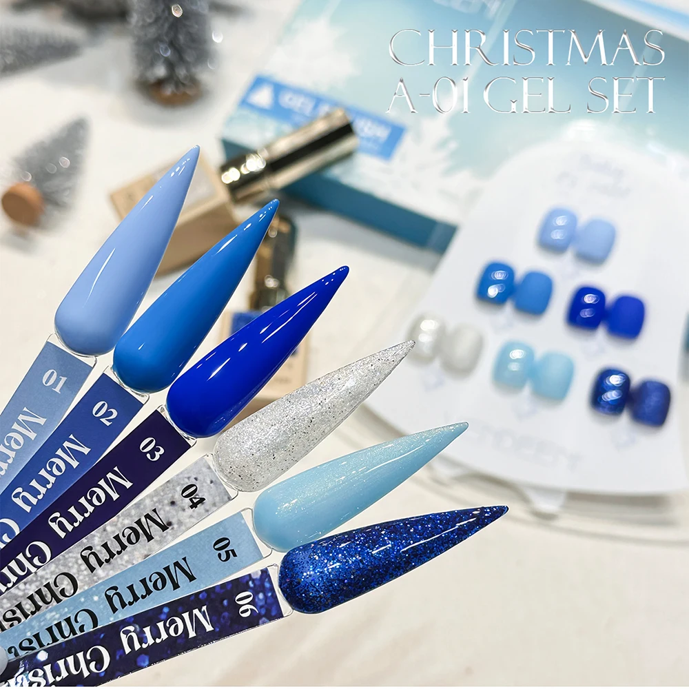Vendeeni 6 Farben/Set Weihnachts-Gel-Nagellack TPO HEMA-FREI Eisblau Rot Grün UV LED Soak-Off Gel-Lack mit Display – Detail 9