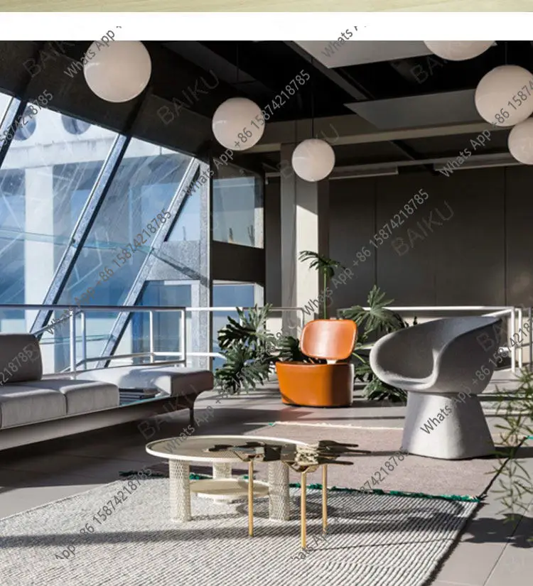 Modern creative design gradient two-color fabric FRP lounge dining chair living room office conference reception chair