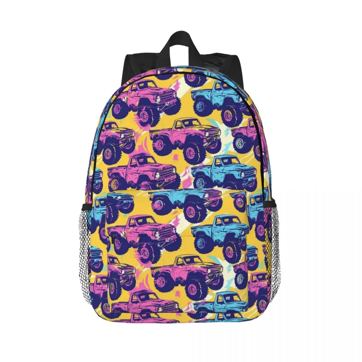 

Retro Monster Truck Continuous Backpack Hot Sale Daypack Large Capacity Boy Girl BookBag Shoulder Bags for Men Women School Bag