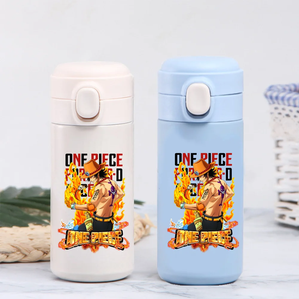 320ML/420ML ONE PIECE Luffy Ace Stainless Steel Water Cup Vacuum Thermos Cup Travel Portable Insulated Bottle Keep Warm Cold