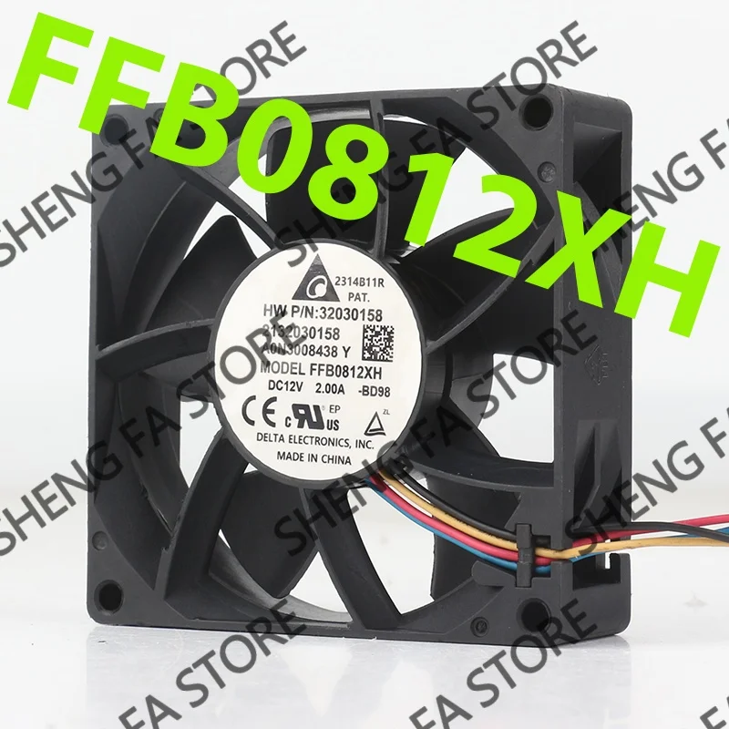 Delta 5V 24V 48V DC 12V 2.00A AC EC 8025 80x80x25MM 8CM cooling fan High speed high air volume Violent server chassis FFB0812XH
