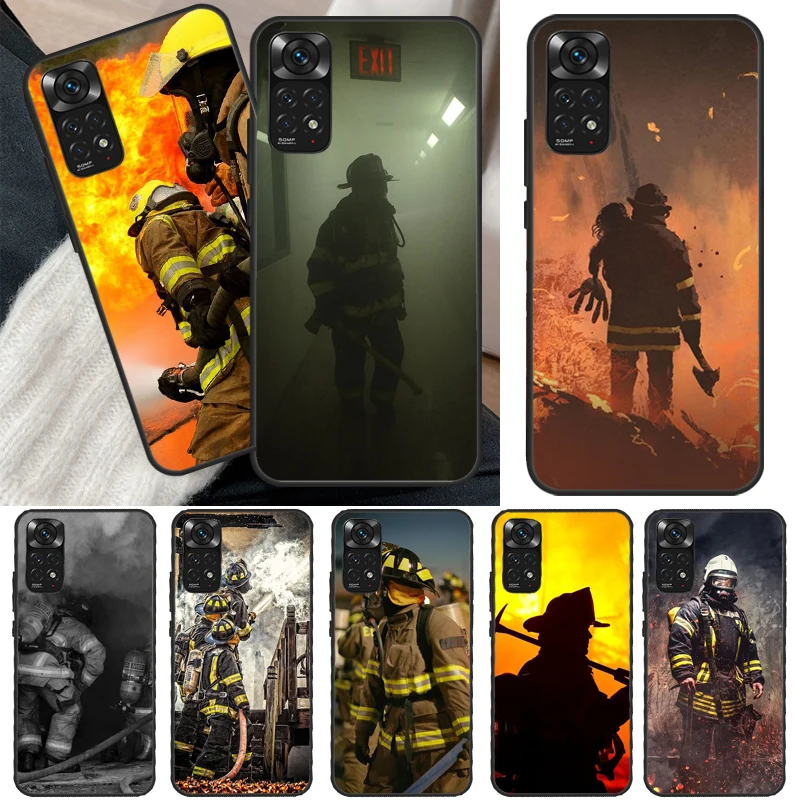 Firefighter Heroes Fireman Case For Xiaomi Redmi Note 10 8 9 11 Pro 8T 9S 10S 11S Redmi 10C 9C 9A 9T K50 K40 Gaming