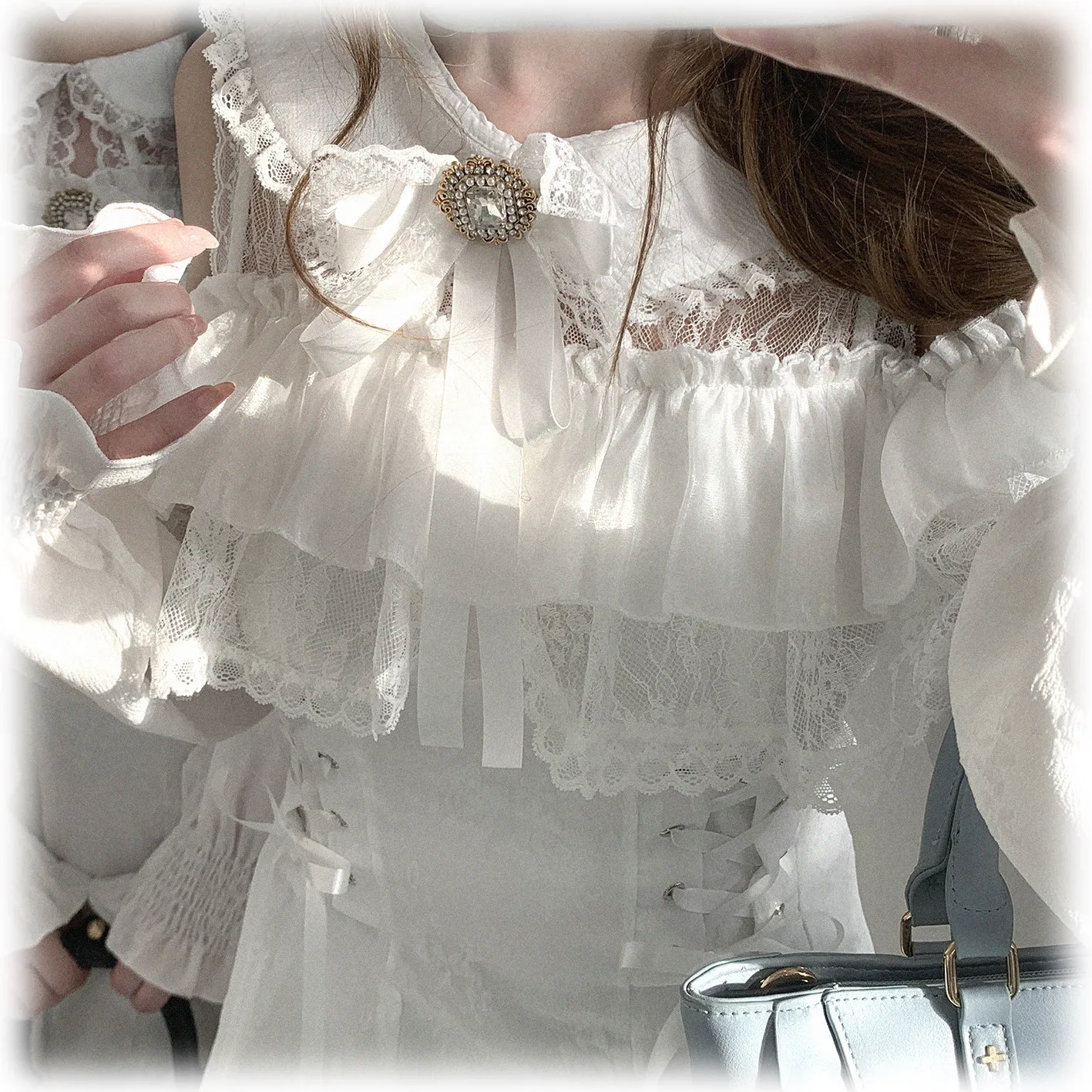 Japanese Lolita Sweet Off-Shoulder Long Sleeve Dress for Women Spring Autumn High Waist Elegant Lace Long Sleeve Dress vestidos