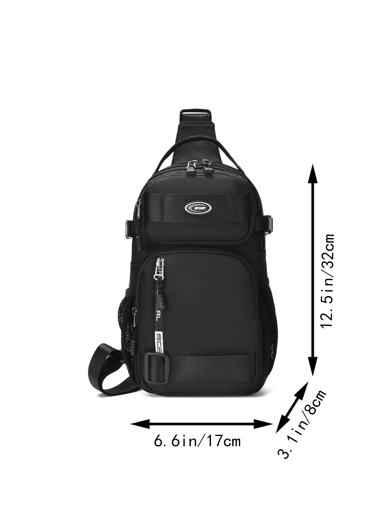 Waterproof Multi-Pocket Sling Bag for Men Anti-Theft Chest Bag with Port Casual Sports Crossbody Bag for Hiking Travel Outdoor