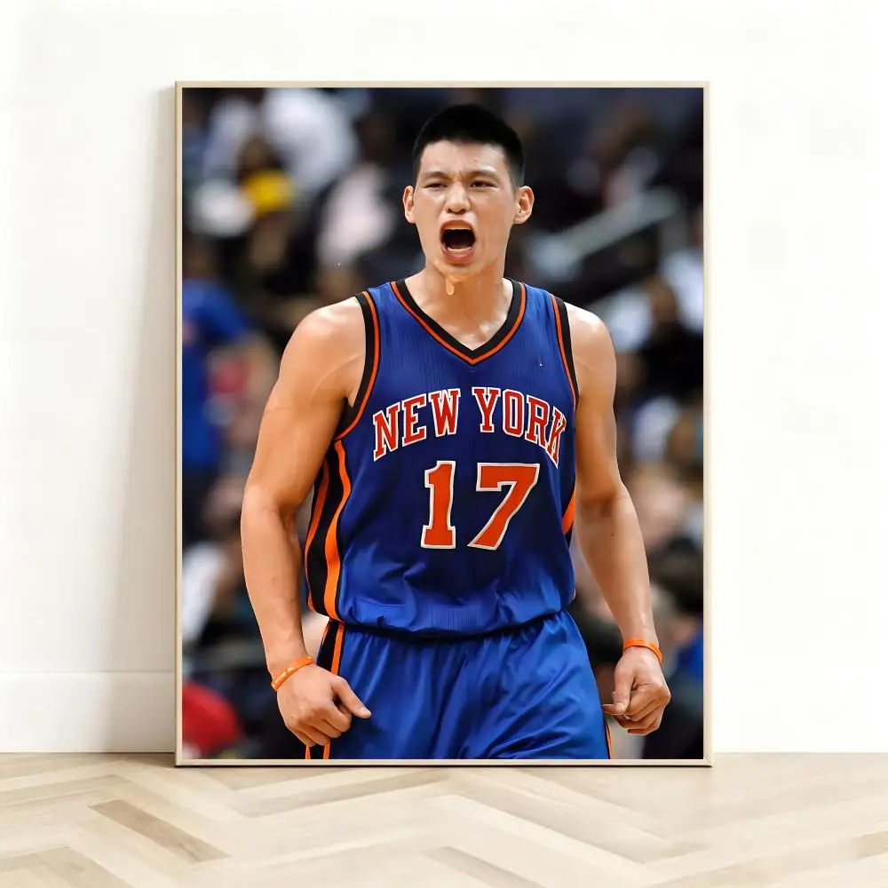 Talented Athlete J-Jeremy Lin Poster Classic Self-Adhesive PP Wall Sticker for Living Room Bar Decor Gift