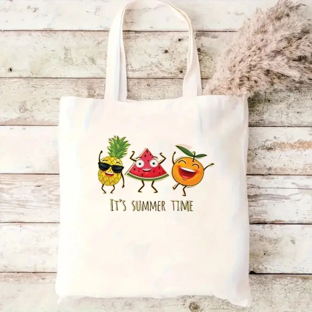 Orange Butterfly Soulmate Print Shopping Handbag Large Capacity Reusable Grocery Bags Eco Friendly Fashion Summer