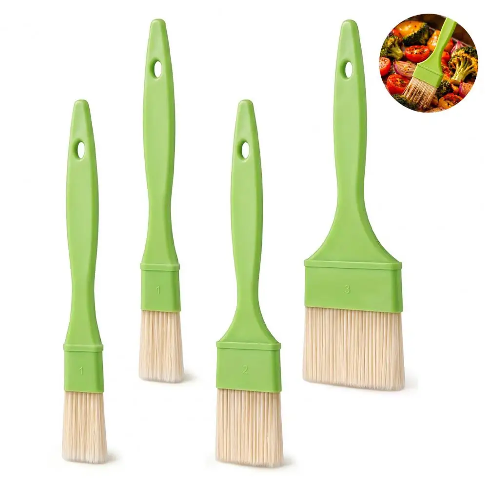 4Pcs Durable Thin Handle Barbecue Brush Plastic Easy To Clean Butter Oil Brushes Kitchen Tool Baking Brush For BBQ Pastry-making