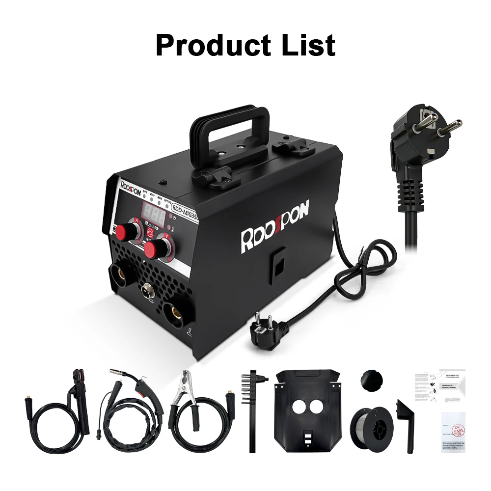 RDDSPON MIG-350 Welder 2 In 1 MIG MMA Inverter Semiautomatic Welding Machine With Flux Cored Wire Gasless Iron Soldering 220V EU