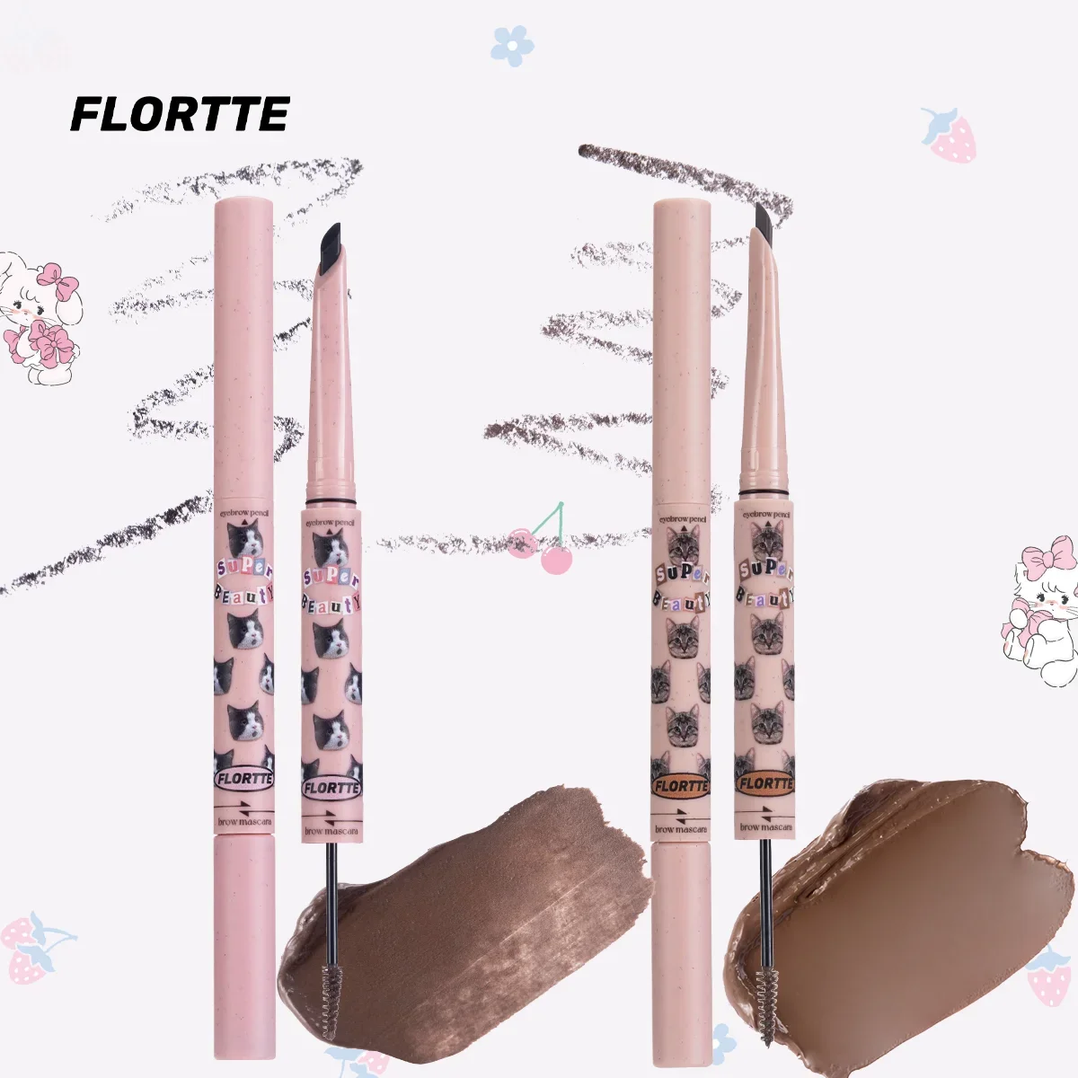 

FLORTTE double-ended blade eyebrow pencil dyed eyebrow cream is long-lasting and waterproof