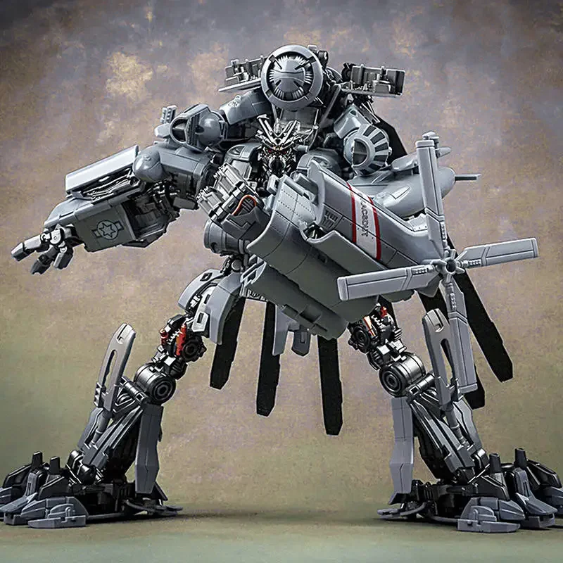 

Transformation Weijiang WJ Black Apple M05 Concealed Vertigo Deformation Toy Enlarged Version Movie Helicopter Model with Scene