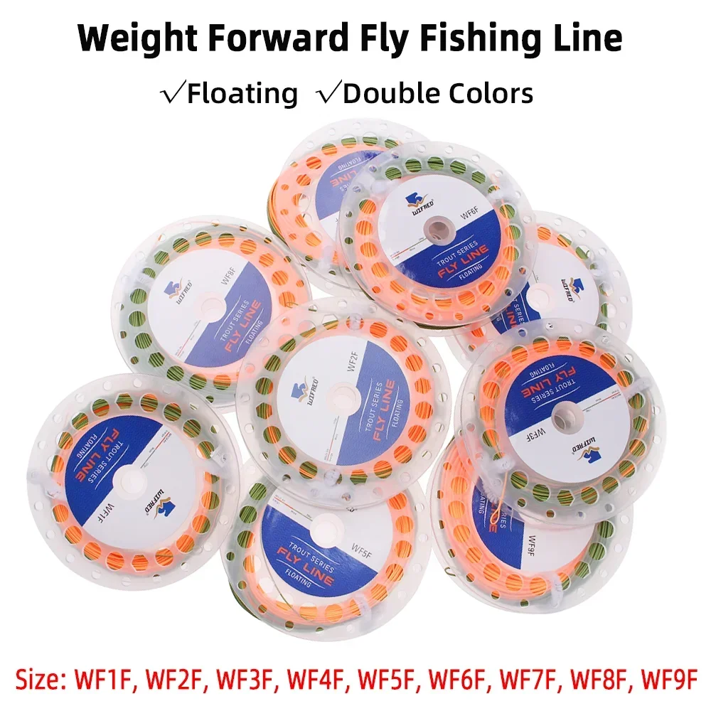 Wifreo WF1F-WF9F Weight Forward Floating Fly Fishing line 80FT-100FT 2 Welded Loops Double Colors Fly Line Trout Fishing Tackle