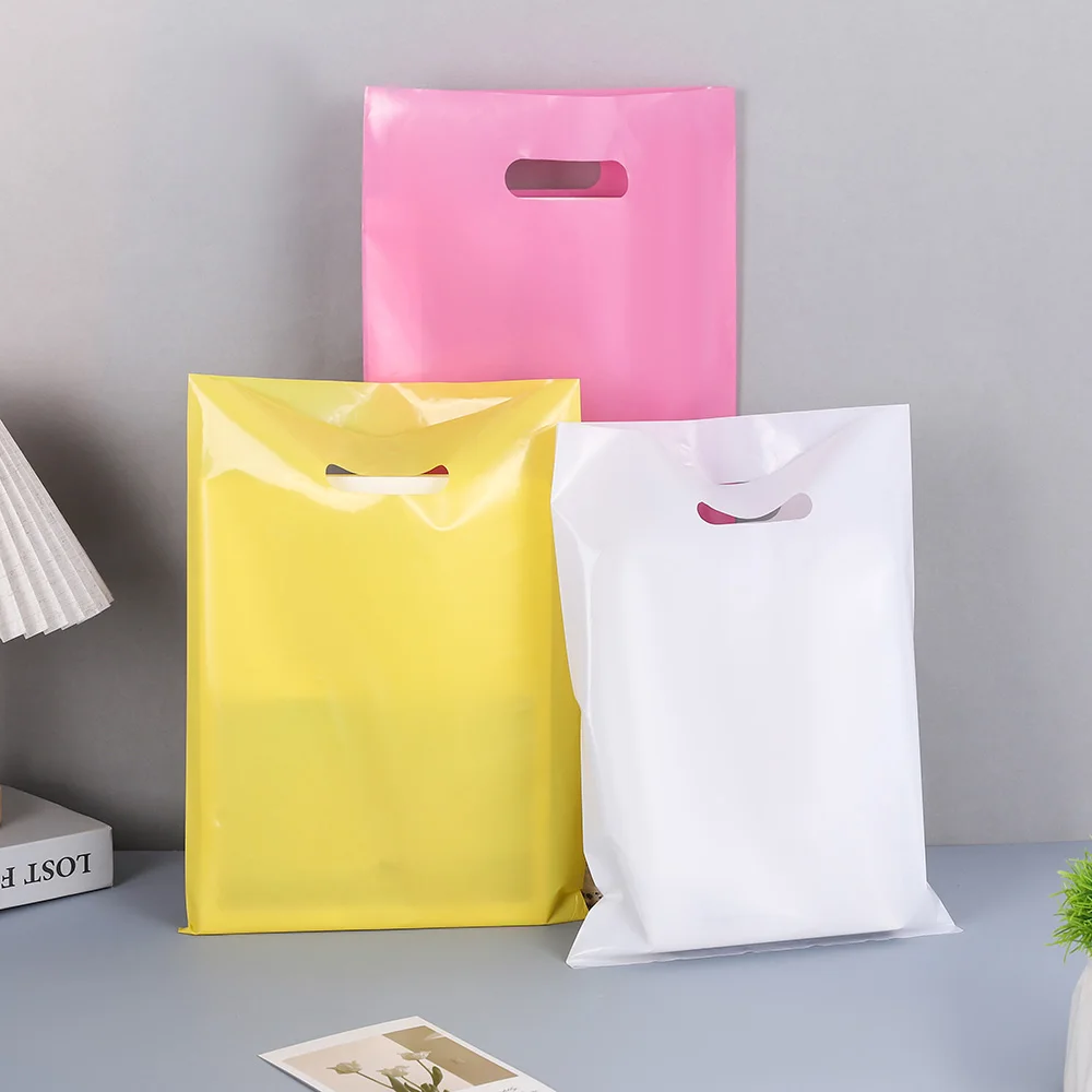 100 Stück individuelle Einkaufstüten aus Kunststoff mit Logo, personalisierte Geschenktüte für kleine Unternehmen, Verpackungen, Einzelhandel, Messen, Veranstaltungen, Partys – Detail 4