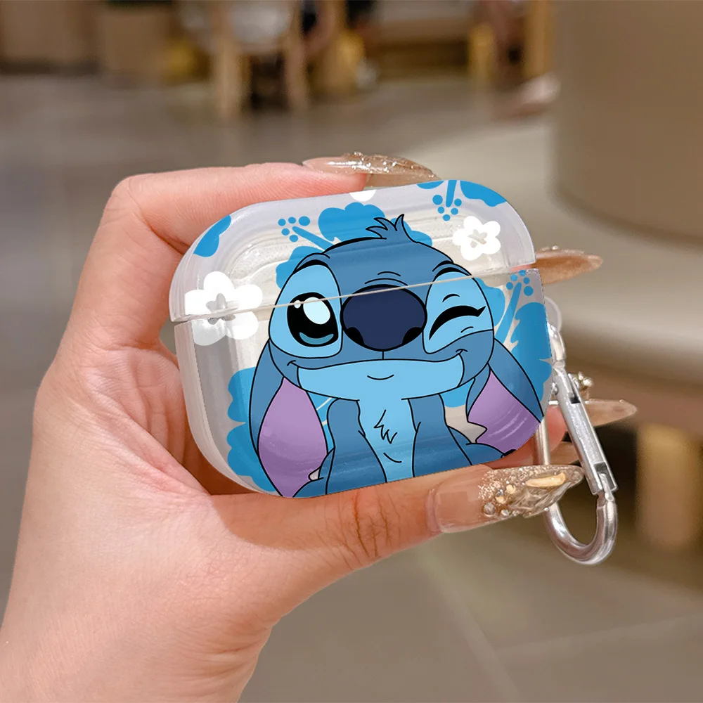 Niedliche Stitch Cartoon Neue Transparente Silikonhülle für Airpods 4 3 Pro 2 1 Kabellose Kopfhörer Pro2 Schutzhüllen