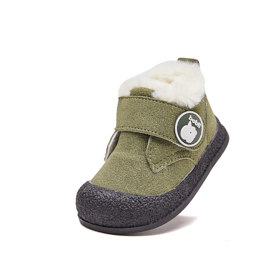  Baby Winter Snow Boots for Toddlers 1-3 Years Anti-Slip Outdoor Booties with Plush Faux Fur Lining, Lightweight & Warm for Boys 