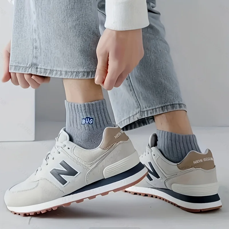 5 أزواج من الجوارب الرجالية المضلعة بدون عرض - قماش مضلع جديد رفيع للغاية وجيد التهوية، جوارب كاحل غير مرئية يومية غير مرئية #3