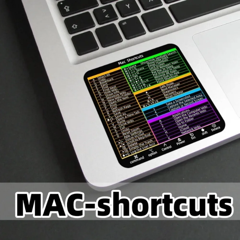 ملصق اختصارات لنظام التشغيل Mac OS ملصق مفتاح اختصار جديد لـ 13-16 بوصة MacBook Pro 13 14 /Air 13 15 Windows Word Excel ملصق مائي