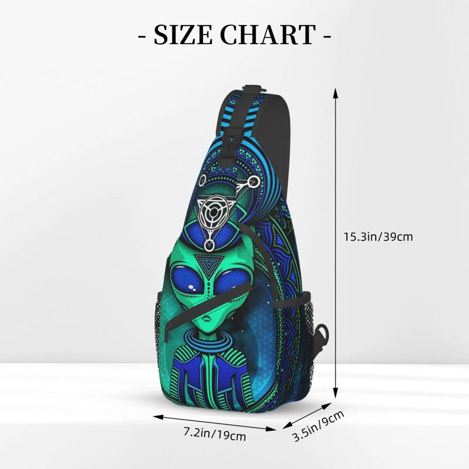 UFO Cool Alien and Triangle In Lotus mochila cruzada Unisex para jóvenes adultos, bolsa de pecho para senderismo, bolsa de gimnasio, bolsa de viaje