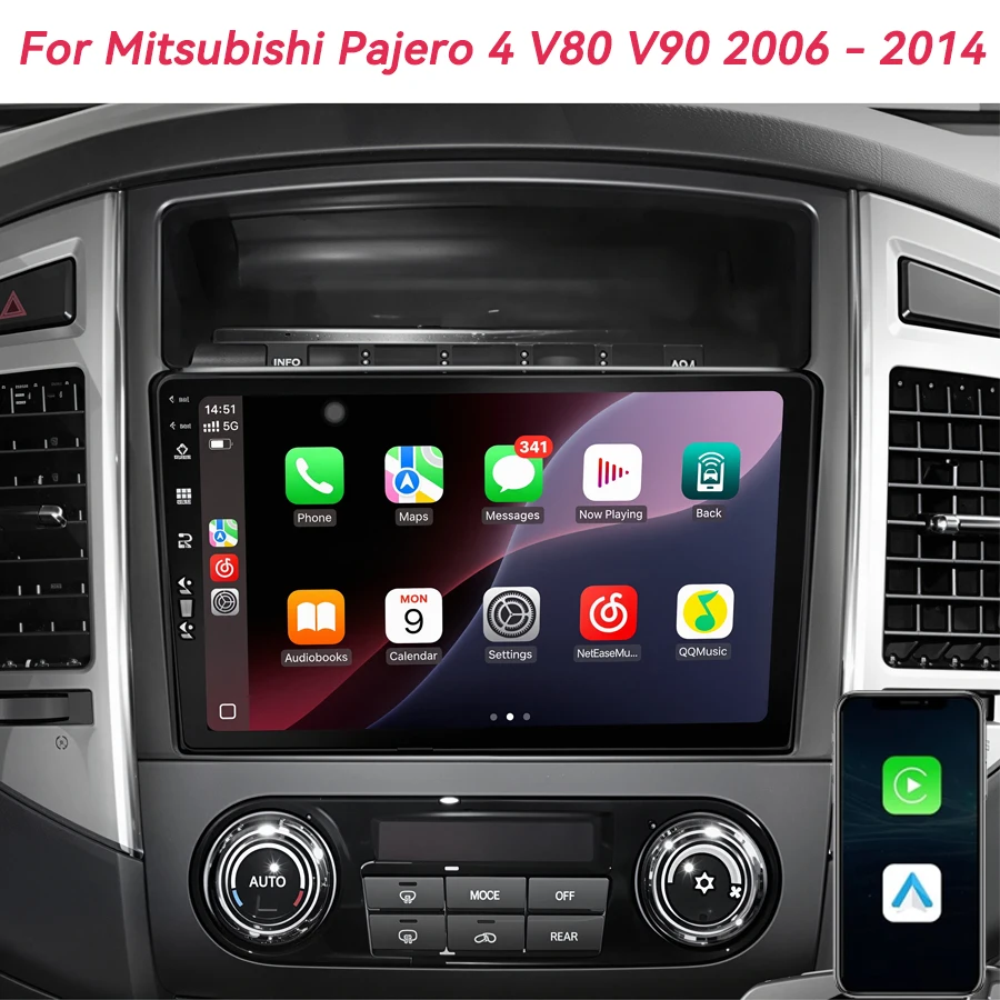 

Android 16 Car Radio For Mitsubishi Pajero 4 V80 V90 2006 2007 - 2014 Multimedia Video Player GPS Stereo Head Unit Carplay Auto