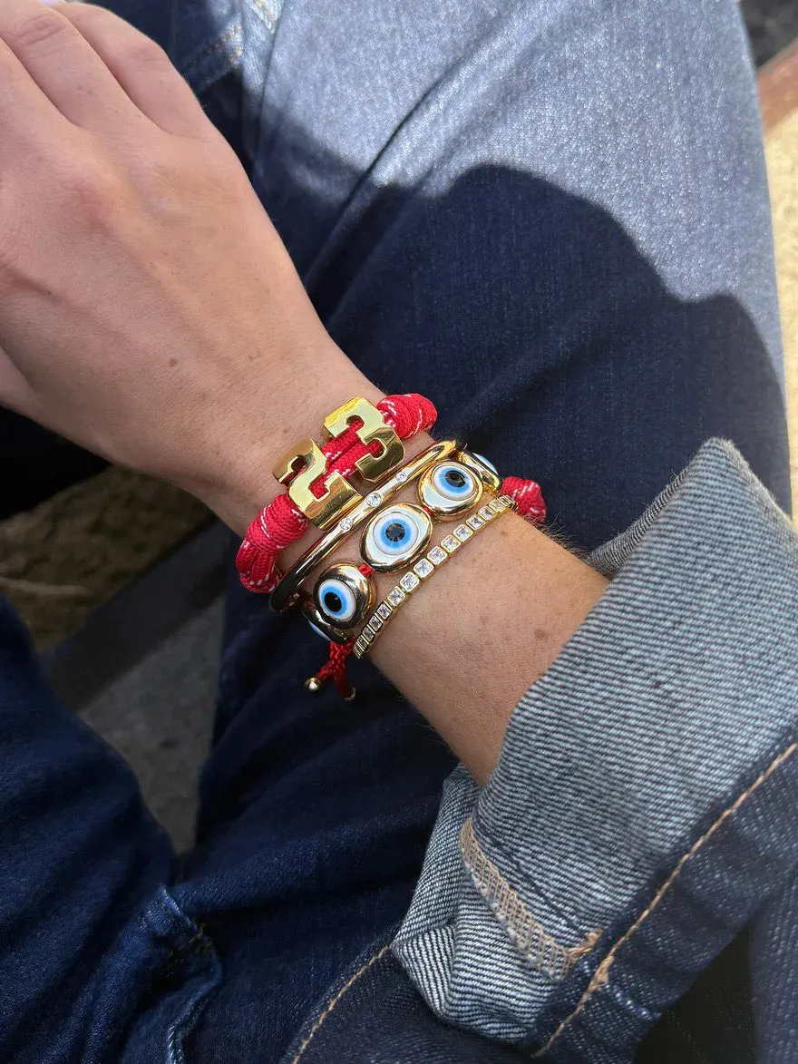 حبل ملون الحبال مخصص عدد سحر سوار 18 ك الذهب مطلي حبل معقود سوار #5